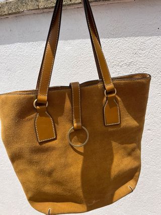 Bolso Gloria Ortiz ante marrón y dorado