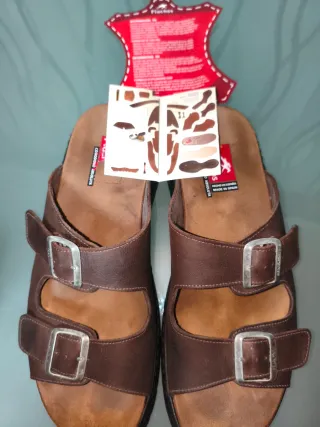 Sandalias Piel Fluchos Marrón Talla 44