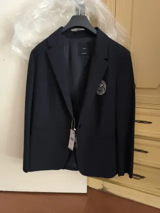 Chaqueta americana azul Mango