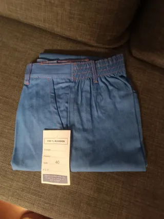Pantalón de trabajo azul 100% algodón Talla 40