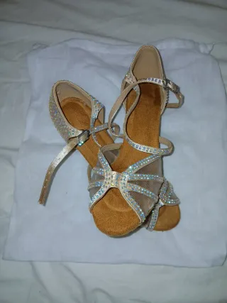Zapatos de Salsa y Bachata Dorados y Plateados