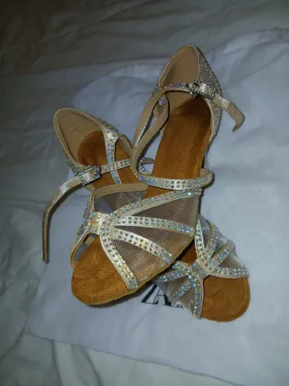 Zapatos de Salsa y Bachata Dorados y Plateados