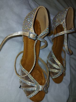 Zapatos de Salsa y Bachata Dorados y Plateados