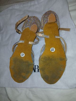 Zapatos de Salsa y Bachata Dorados y Plateados