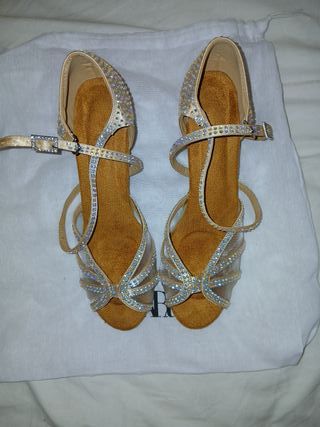 Zapatos de Salsa y Bachata Dorados y Plateados