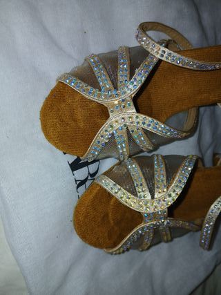 Zapatos de Salsa y Bachata Dorados y Plateados
