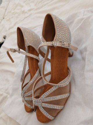 Zapatos de Salsa y Bachata Dorados y Plateados