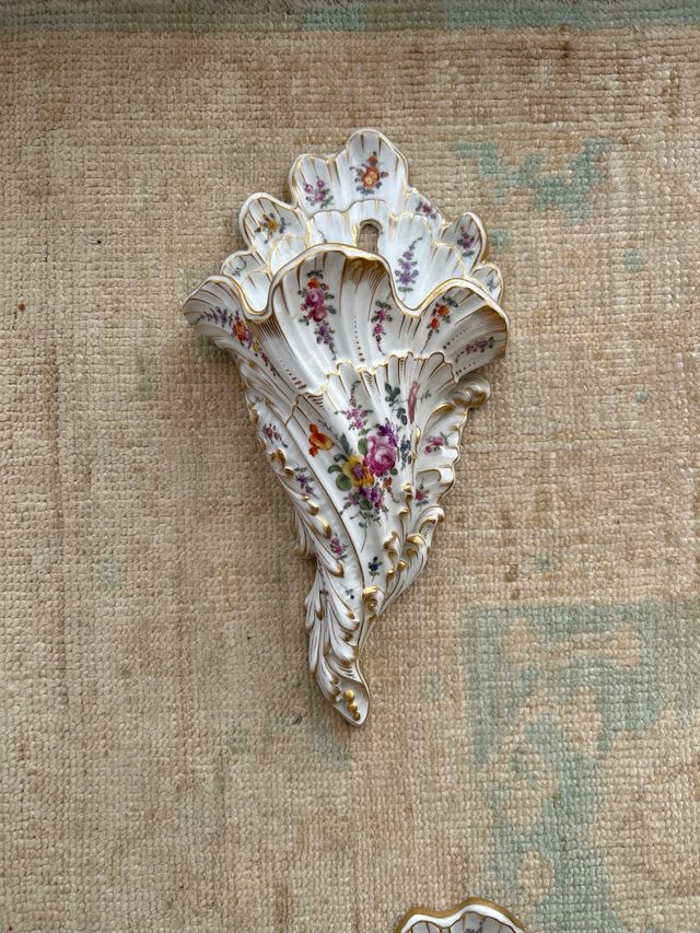 Pareja de jarrones de Porcelana Florales  Meissen 