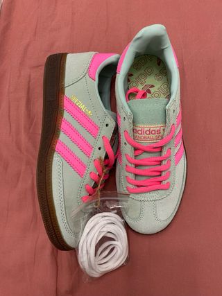 Zapatillas Adidas Spezial Verde Agua y Rosa 36