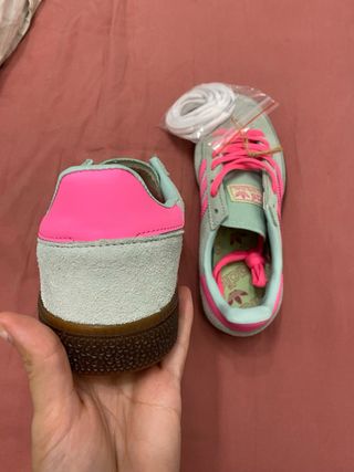 Zapatillas Adidas Spezial Verde Agua y Rosa 36