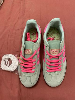 Zapatillas Adidas Spezial Verde Agua y Rosa 36