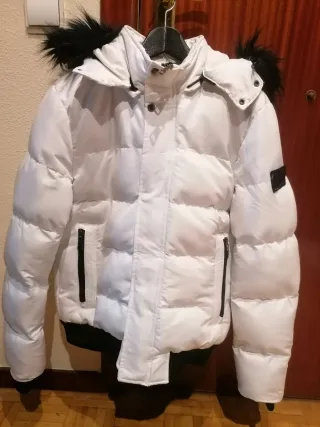 Cazadora Plumas Blanca Hombre Talla M