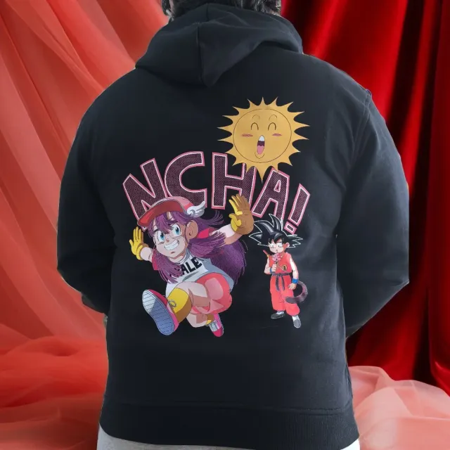 Sudadera Arale y Goku Negra Multicolor