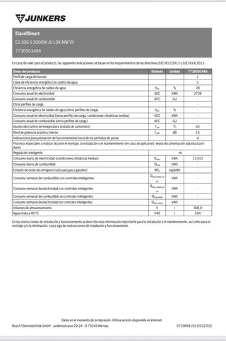 Termo Eléctrico Junkers Elacell 300L