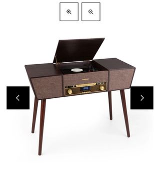 Tocadiscos Retro Madera Oscura.