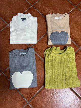 Lote 4 jerséis punto mujer talla M/L.