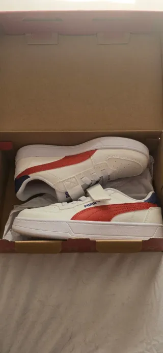 Zapatillas Puma niño rojas y blancas