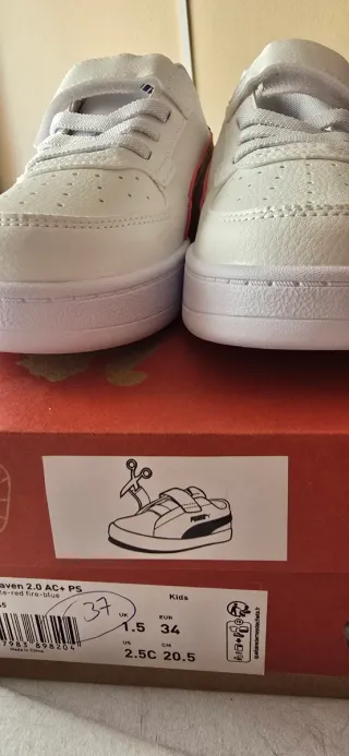 Zapatillas Puma niño rojas y blancas