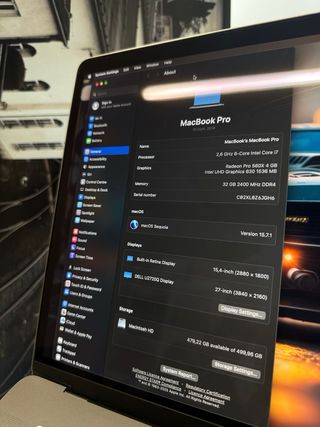 MacBook Pro 15,4” 2018/32GB RAM/500GB SSD