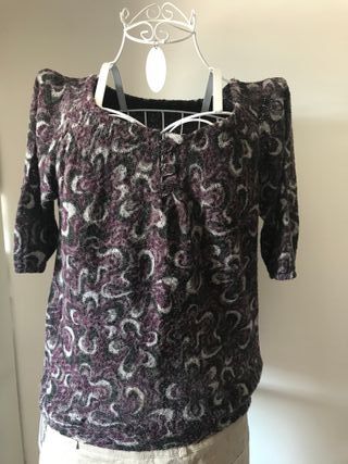 Jersey morado talla L manga 3/4