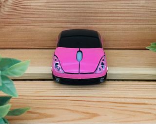 Ratón Óptico Inalámbrico Rosa Coche - Nuevo