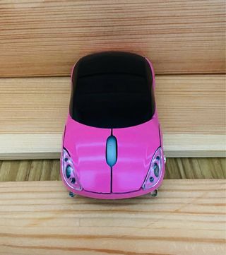 Ratón Óptico Inalámbrico Rosa Coche - Nuevo