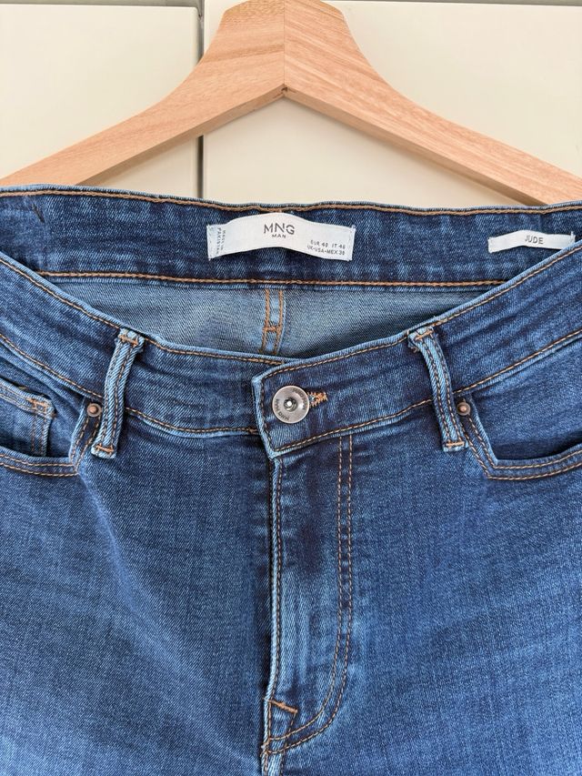 Vaqueros pitillo Mango azul