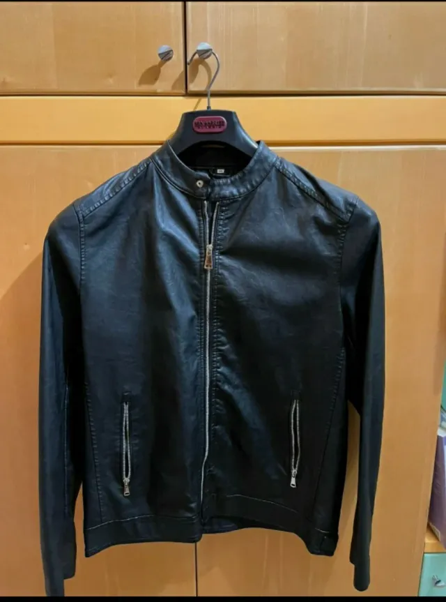 Giacca uomo similpelle nera XXL