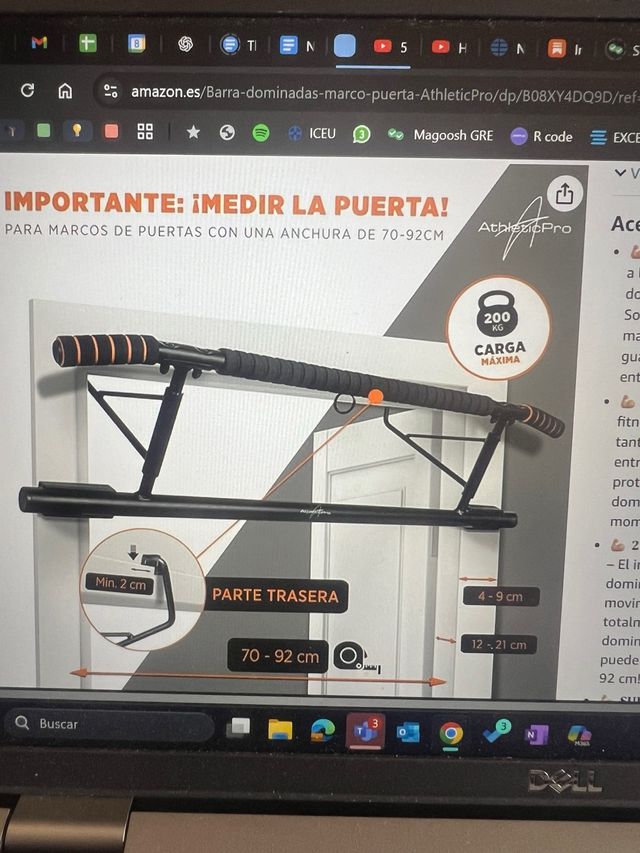 Barra dominadas Athletic Pro 70-92cm