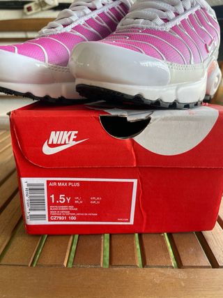 Zapatillas Nike Niñ@s Tn Blancas y rosas talla 33 