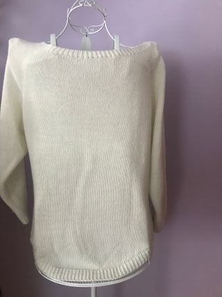 Jersey blanco dibujo mujer talla M