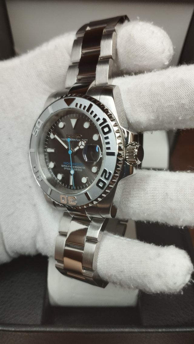 Reloj Seiko Mod Yatch-Master Silver Azul Cyan Gris