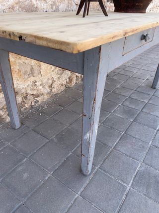 Mesa de granja francesa madera y metal