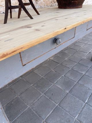 Mesa de granja francesa madera y metal
