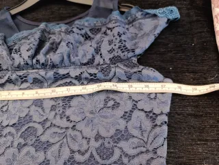 Blusa fiesta encaje azul oscuro Talla 42