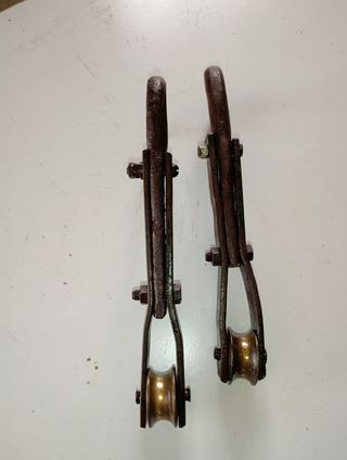 2 Carrucole Vintage Anni '40 - 26cm