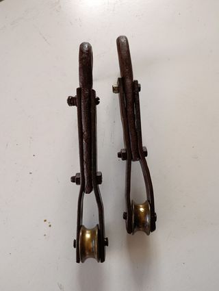 2 Carrucole Vintage Anni '40 - 26cm