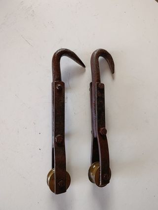 2 Carrucole Vintage Anni '40 - 26cm