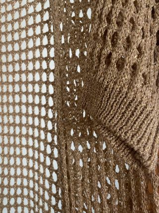 Chaqueta kimono talla única beige/dorado
