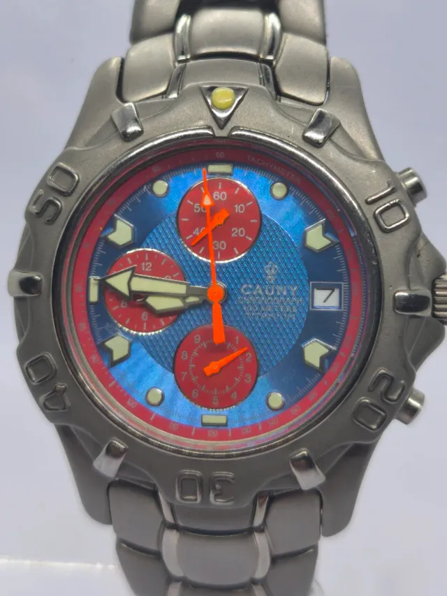 Reloj Cauny Cronógrafo Azul y titanio