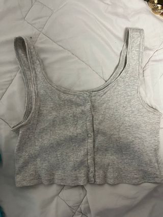 Top lentejuelas plateado/dorado talla S