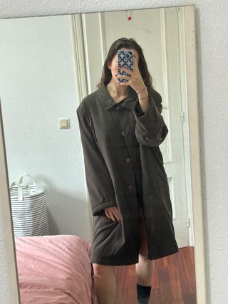 Abrigo largo verde oversize 
