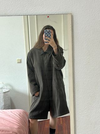Abrigo largo verde oversize 