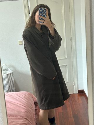 Abrigo largo verde oversize 