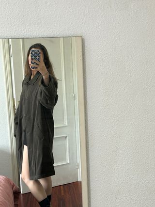 Abrigo largo verde oversize 