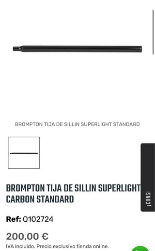 Tija Brompton Superlight Carbon Estándar