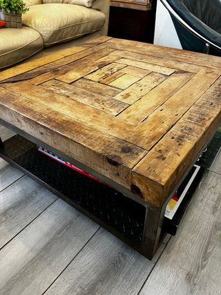 Mesa de centro hierro y madera