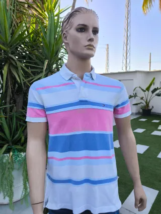 Polo Tommy Hilfiger Rayas Azul Rosa Blanco