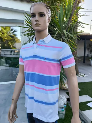 Polo Tommy Hilfiger Rayas Azul Rosa Blanco