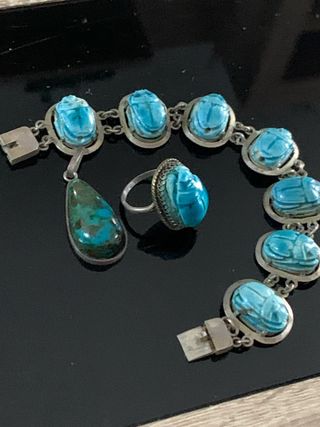 Conjunto Plata 925: Pulsera, Anillo y Colgante Egi